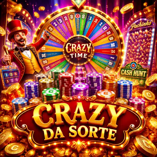 Roda gigante do game show Crazy Time girando com dealer apresentando o jogo