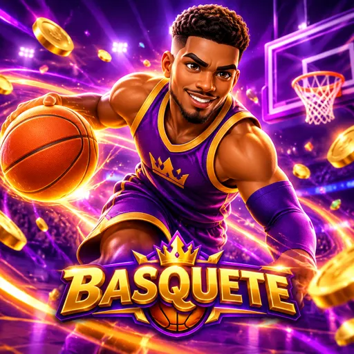 Cesta de basquete em quadra iluminada durante jogo profissional